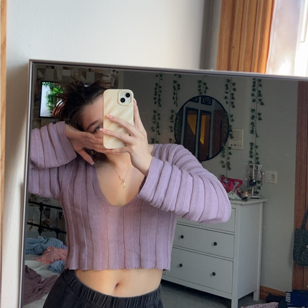 Cropped purple sweater from Urban Outfitters